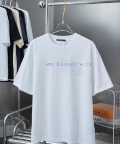 LV Louis Vuitton 25SS Early Spring New Copper Foil Rhinestone Lv Letter Short Sleeved ShirtLigh mz3jxabq