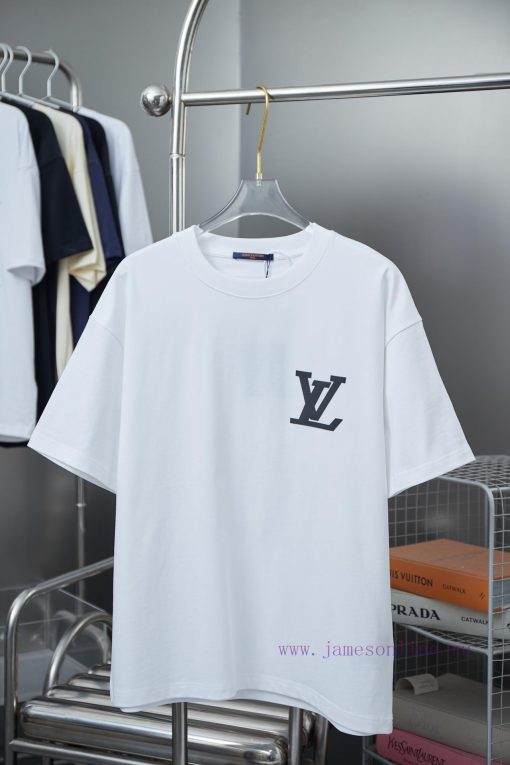 LV Louis Vuitton 25SS Early Spring New Three-dimensional Thick Plate Lv Letter Short SleevedLig d9srofpl - Image 2
