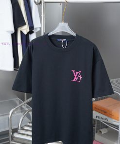 LV Louis Vuitton 25SS Early Spring New Plush Print Lv Letter Short Sleeved ShirtLight Luxury Fa vju5paob