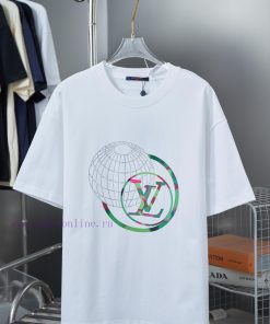 LV Louis Vuitton 25SS Early Spring New Earth Hot Diamond Lv Letter Printed Short SleeveLight Lu ywwixyvt