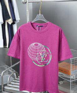 LV Louis Vuitton 25SS Early Spring New Earth Hot Diamond Lv Letter Printed Short SleeveLight Lu dgivqxo4