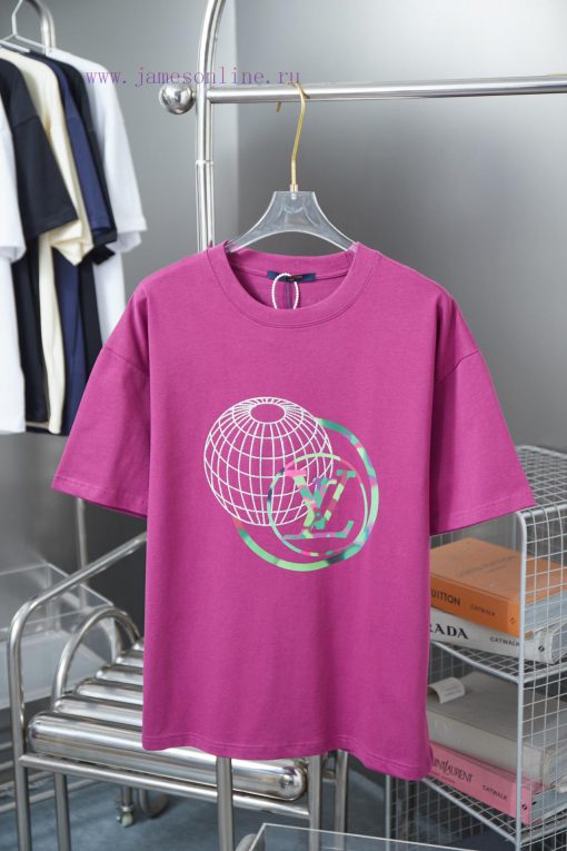 LV Louis Vuitton 25SS Early Spring New Earth Hot Diamond Lv Letter Printed Short SleeveLight Lu dgivqxo4