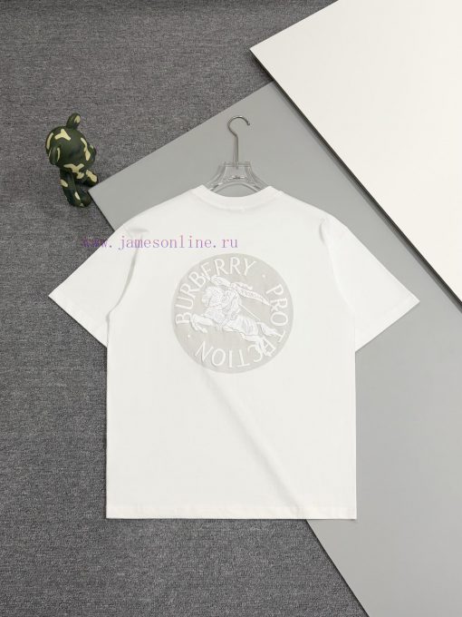 Burberry 25ss Back Circle Warhorse Foam Printed Short Sleeved T-shirtSelect Washed And Combed C ksiepst9 - Image 3