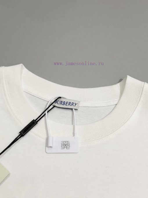 Burberry 25ss Back Circle Warhorse Foam Printed Short Sleeved T-shirtSelect Washed And Combed C ksiepst9 - Image 4