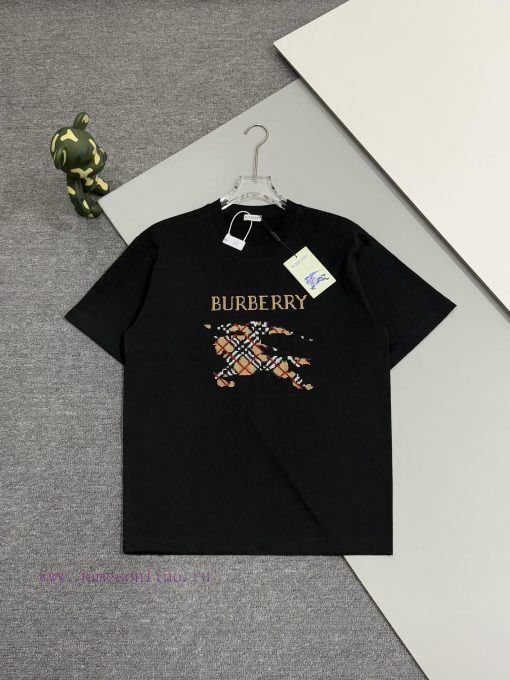 Burberry Round Neck Short Sleeved T-shirtThe Brand Logo Is Created Using The Cross Stitch Embro yo17o2rh - Image 2