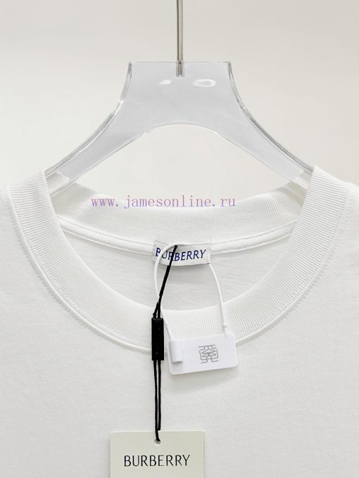 Burberry 25ss Back Circle Warhorse Foam Printed Short Sleeved T-shirtSelect Washed And Combed C 5c8f0fn0 - Image 4