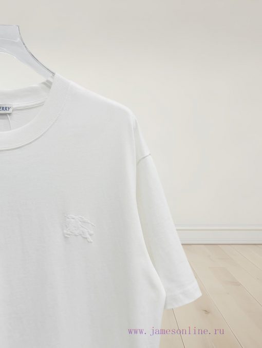 Burberry 25ss Back Circle Warhorse Foam Printed Short Sleeved T-shirtSelect Washed And Combed C 5c8f0fn0 - Image 5