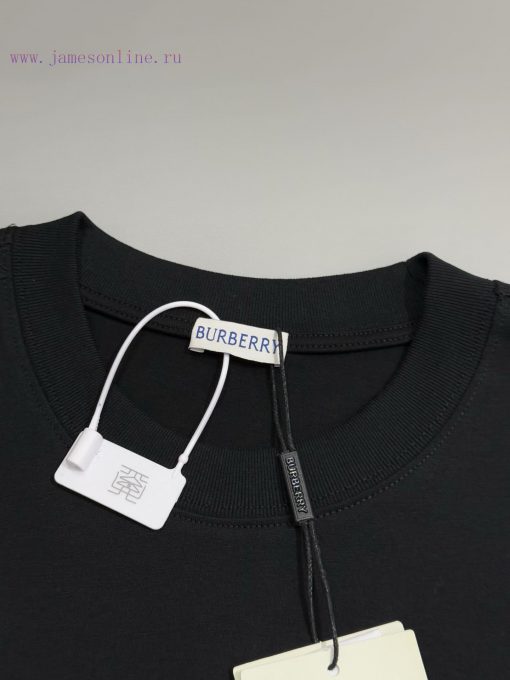 Burberry Round Neck Short Sleeved T-shirtThe Brand Logo Is Created Using The Cross Stitch Embro yo17o2rh - Image 4