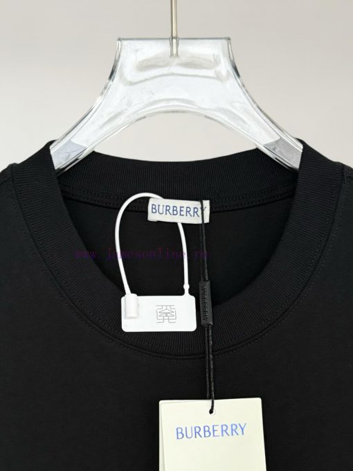 Burberry Round Neck Short Sleeved T-shirtThe Brand Logo Is Created Using The Cross Stitch Embro 6bz12n70 - Image 4