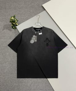[] Kroxin 𝗖𝗵𝗿𝗼𝗺𝗲𝗛𝗲𝗮𝗿𝘁𝘀 25ss Cross Embroidered Summer New Original Single American Pickled Old L xegbxdh2