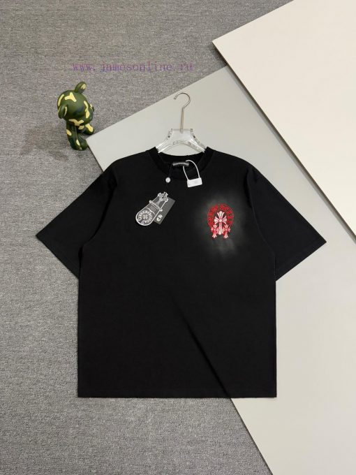 [] 𝗖𝗵𝗿𝗼𝗺𝗲𝗛𝗲𝗮𝗿𝘁𝘀 Croheart SS25 Cross Embroidered Original Sheet American Pickled Old Laser Burnt x22ov4el