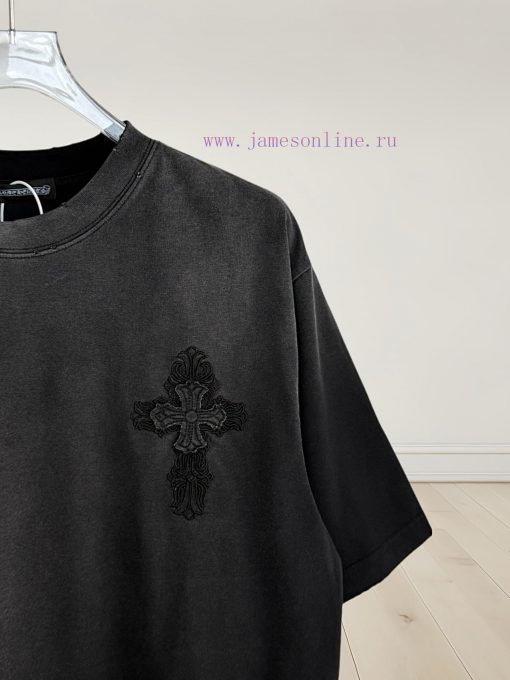 [] Kroxin 𝗖𝗵𝗿𝗼𝗺𝗲𝗛𝗲𝗮𝗿𝘁𝘀 25ss Cross Embroidered Summer New Original Single American Pickled Old L xgebc4he - Image 5