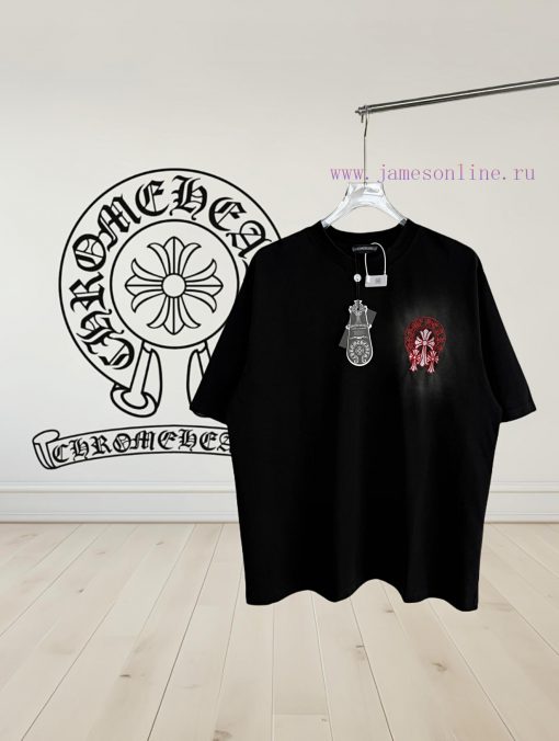 [] 𝗖𝗵𝗿𝗼𝗺𝗲𝗛𝗲𝗮𝗿𝘁𝘀 Croheart SS25 Cross Embroidered Original Sheet American Pickled Old Laser Burnt evabye56 - Image 2