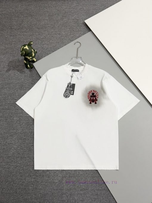 [] 𝗖𝗵𝗿𝗼𝗺𝗲𝗛𝗲𝗮𝗿𝘁𝘀 Croheart SS25 Cross Embroidered Original Sheet American Pickled Old Laser Burnt fg9eueck
