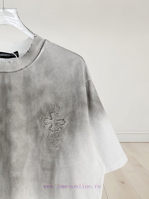 [] Kroxin 𝗖𝗵𝗿𝗼𝗺𝗲𝗛𝗲𝗮𝗿𝘁𝘀 25ss Cross Embroidered Summer New Original Single American Pickled Old L n1zurx2m - Image 5