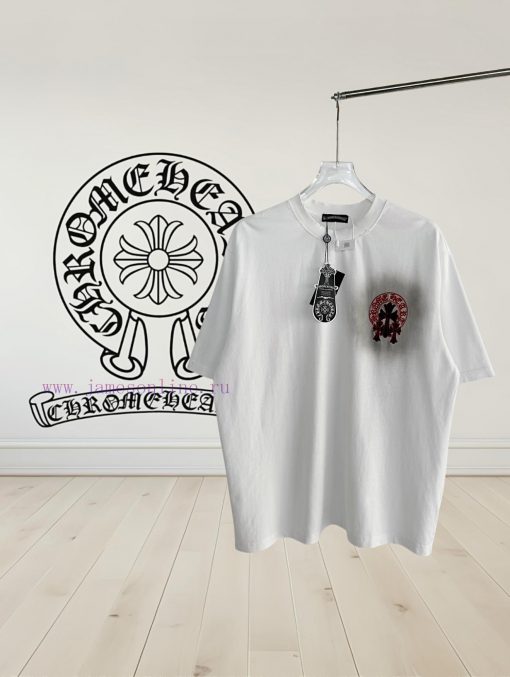 [] 𝗖𝗵𝗿𝗼𝗺𝗲𝗛𝗲𝗮𝗿𝘁𝘀 Croheart SS25 Cross Embroidered Original Sheet American Pickled Old Laser Burnt buj4gt4i - Image 2