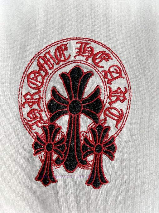 [] 𝗖𝗵𝗿𝗼𝗺𝗲𝗛𝗲𝗮𝗿𝘁𝘀 Croheart SS25 Cross Embroidered Original Sheet American Pickled Old Laser Burnt buj4gt4i - Image 6