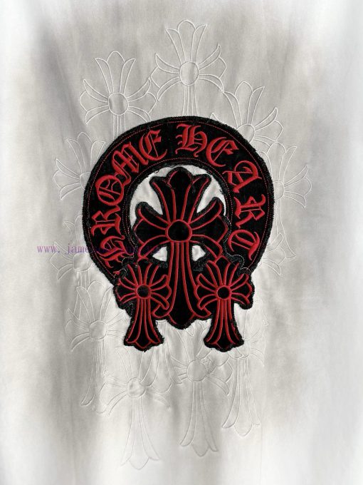 [] 𝗖𝗵𝗿𝗼𝗺𝗲𝗛𝗲𝗮𝗿𝘁𝘀 Croheart SS25 Cross Embroidered Original Sheet American Pickled Old Laser Burnt buj4gt4i - Image 9