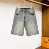 LV High-end Customized 25ss Spring/summer New Men's Straight Leg Original Denim Shorts Spring/s mdd6oflk