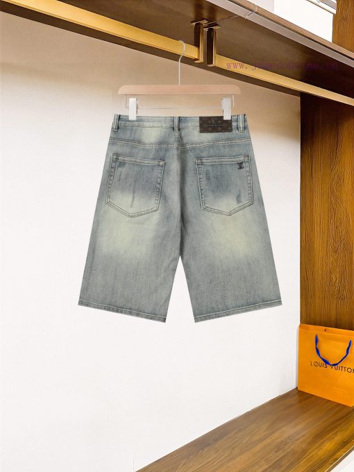 LV High-end Customized 25ss Spring/summer New Men's Straight Leg Original Denim Shorts Spring/s mdd6oflk - Image 3