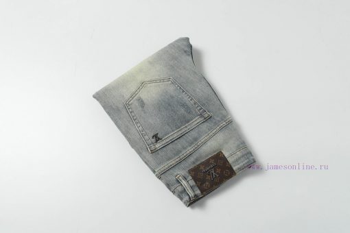 LV High-end Customized 25ss Spring/summer New Men's Straight Leg Original Denim Shorts Spring/s mdd6oflk - Image 4