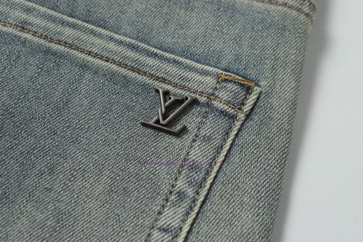 LV High-end Customized 25ss Spring/summer New Men's Straight Leg Original Denim Shorts Spring/s mdd6oflk - Image 6