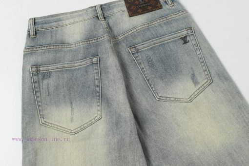 LV High-end Customized 25ss Spring/summer New Men's Straight Leg Original Denim Shorts Spring/s mdd6oflk - Image 8