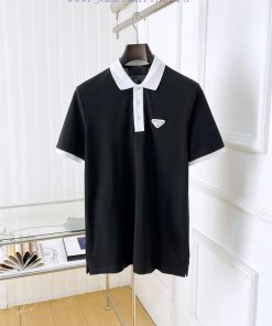 Prada 25ss New High-quality Short Sleeved Polo Shirt With A CollarCorrect Top-level Replication bepbr773