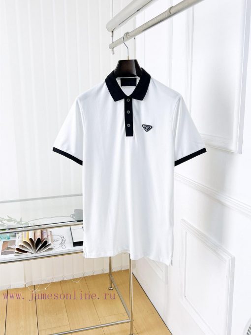 Prada 25ss New High-quality Short Sleeved Polo Shirt With A CollarCorrect Top-level Replication sngldpq1 - Image 2