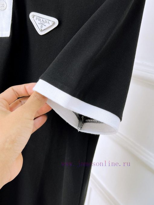 Prada 25ss New High-quality Short Sleeved Polo Shirt With A CollarCorrect Top-level Replication bepbr773 - Image 6