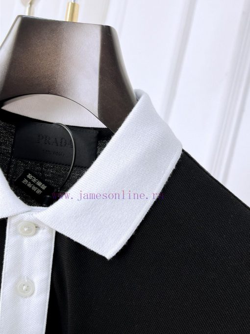 Prada 25ss New High-quality Short Sleeved Polo Shirt With A CollarCorrect Top-level Replication bepbr773 - Image 7