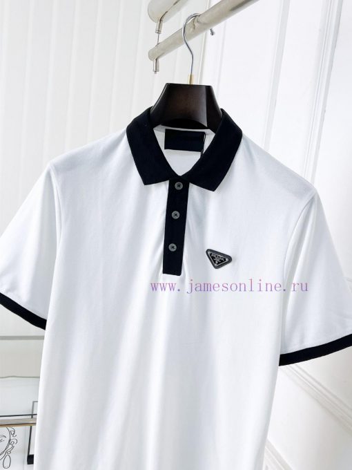 Prada 25ss New High-quality Short Sleeved Polo Shirt With A CollarCorrect Top-level Replication sngldpq1 - Image 4