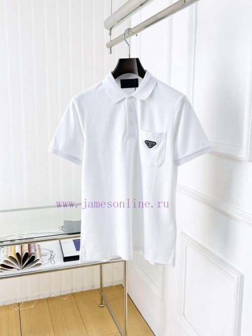 Prada 25ss New High-quality Short Sleeved Polo Shirt With A CollarCorrect Top-level Replication uswo2xhf