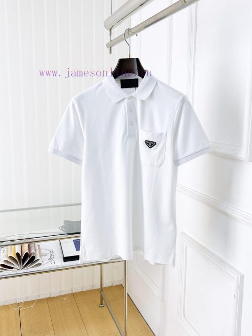 Prada 25ss New High-quality Short Sleeved Polo Shirt With A CollarCorrect Top-level Replication uswo2xhf - Image 2
