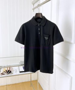 Prada 25ss New High-quality Short Sleeved Polo Shirt With A CollarCorrect Top-level Replication kf91xnaq