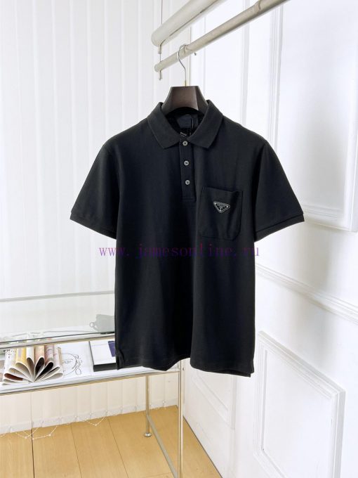 Prada 25ss New High-quality Short Sleeved Polo Shirt With A CollarCorrect Top-level Replication kf91xnaq