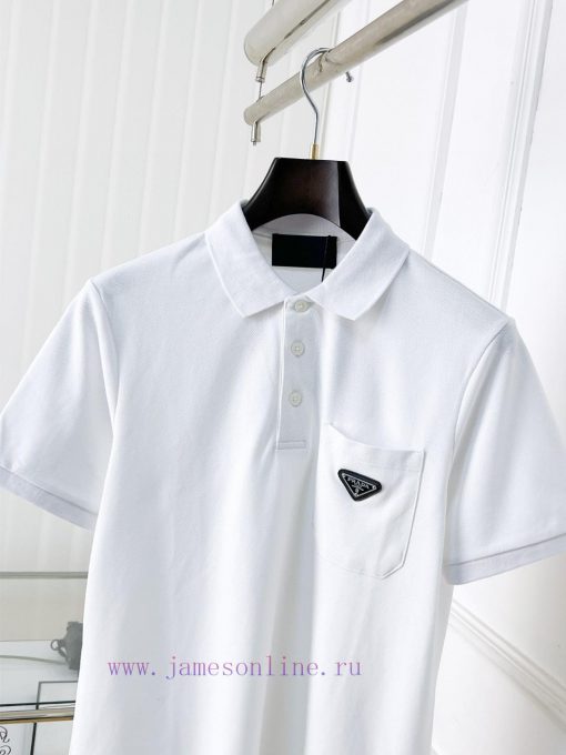Prada 25ss New High-quality Short Sleeved Polo Shirt With A CollarCorrect Top-level Replication uswo2xhf - Image 4