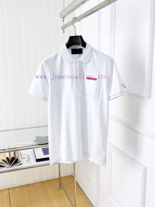 Prada 25ss New High-quality Short Sleeved Polo Shirt With A CollarCorrect Top-level Replication j5p7io4l