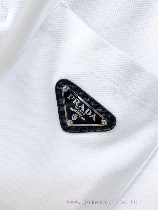 Prada 25ss New High-quality Short Sleeved Polo Shirt With A CollarCorrect Top-level Replication uswo2xhf - Image 7