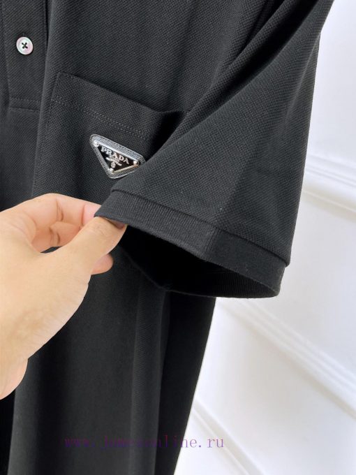 Prada 25ss New High-quality Short Sleeved Polo Shirt With A CollarCorrect Top-level Replication kf91xnaq - Image 7