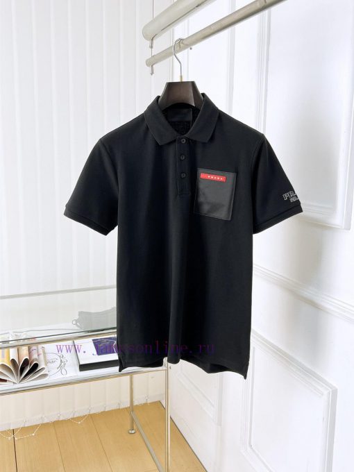 Prada 25ss New High-quality Short Sleeved Polo Shirt With A CollarCorrect Top-level Replication 3m8ss40h - Image 2