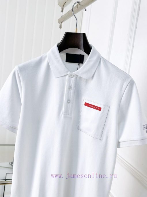 Prada 25ss New High-quality Short Sleeved Polo Shirt With A CollarCorrect Top-level Replication j5p7io4l - Image 4