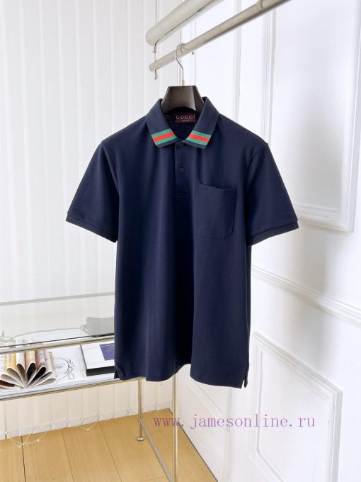 Gucci 25ss New High-quality Short Sleeved Polo Shirt With A CollarSynchronize With The Original xcnodipm - Image 2