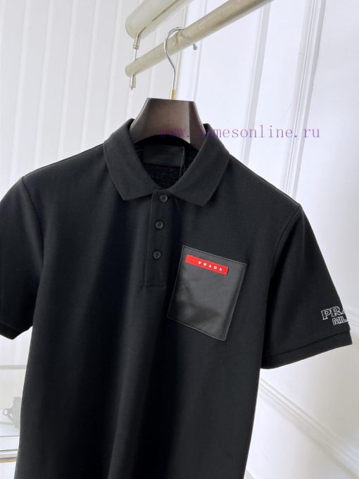 Prada 25ss New High-quality Short Sleeved Polo Shirt With A CollarCorrect Top-level Replication 3m8ss40h - Image 4