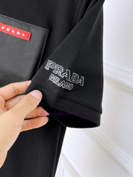 Prada 25ss New High-quality Short Sleeved Polo Shirt With A CollarCorrect Top-level Replication 3m8ss40h - Image 5