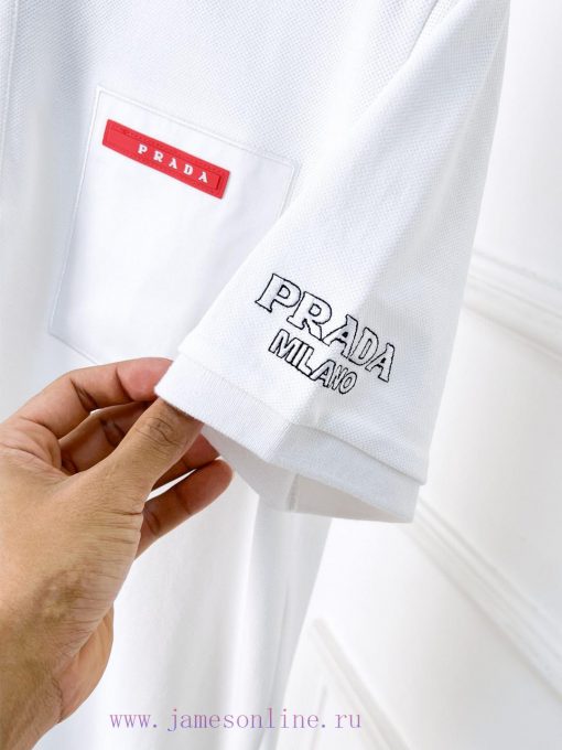 Prada 25ss New High-quality Short Sleeved Polo Shirt With A CollarCorrect Top-level Replication j5p7io4l - Image 7