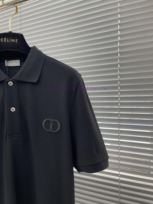 -Dior 25 Spring/Summer New Collection Classic Collar Letter Embroidered Polo ShirtOfficial Webs 9zejjel6 - Image 3