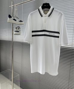 -GUCC 25ss Summer New Letter Logo Men's Lapel Polo Shirt Original Mold Classic Men's Style Simp emv315kl