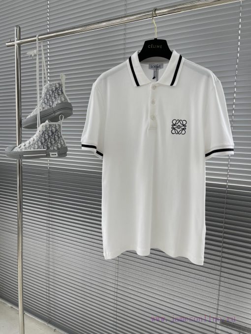-LOEW 25ss New POLO Color Blocked Encrypted Same Post Ribbed Classic Embroidery Custom Laser Bu t4g7ckl9