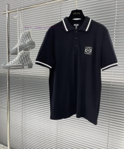 -LOEW 25ss New POLO Color Blocked Encrypted Same Post Ribbed Classic Embroidery Custom Laser Bu vx0thz53